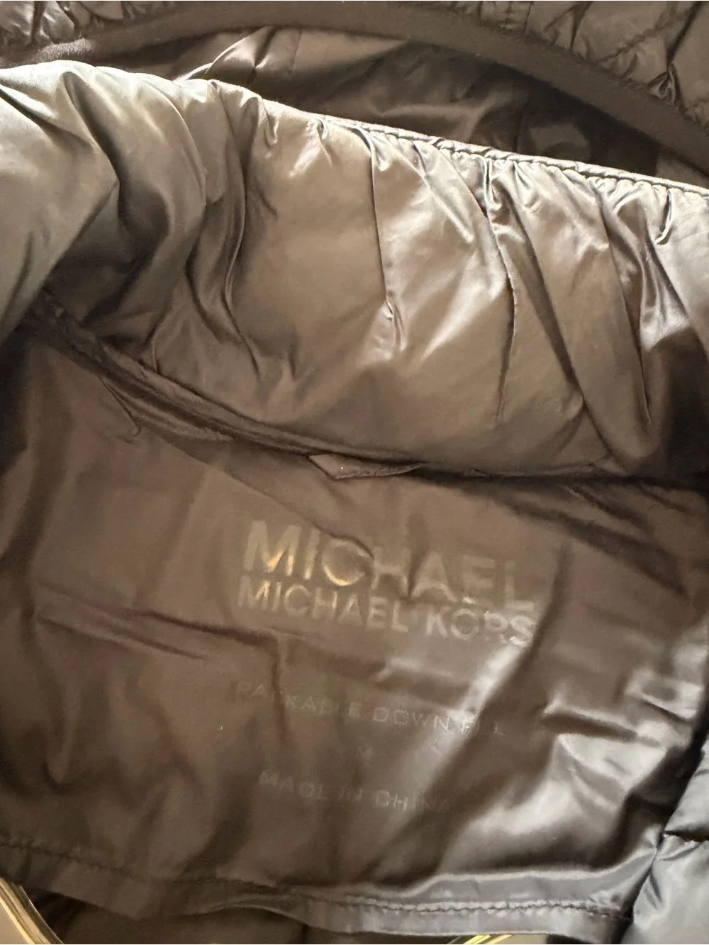 Michael Kors Black Quilted Hooded Puffer Coat